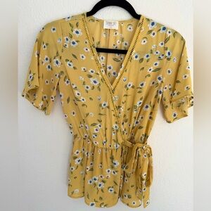 Sienna sky yellow floral blouse